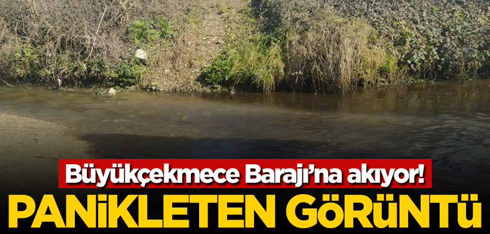 Büyükçekmece Barajı’na akıyor! Panikleten görüntü