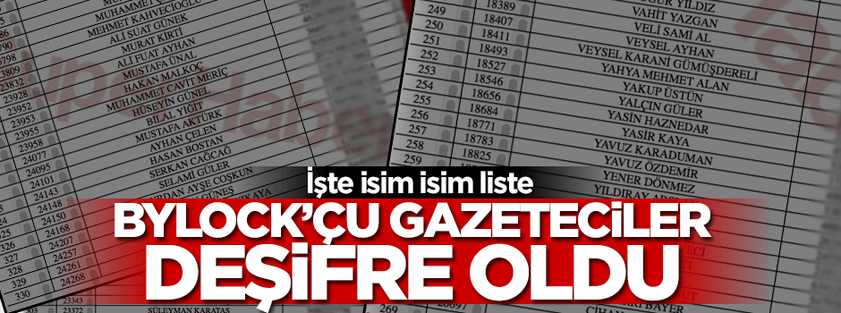Bylock kullanan gazeteciler deşifre oldu! İşte isim isim liste