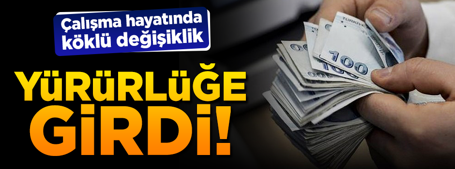 Çalışma hayatında köklü değişiklik... Resmi Gazete'de yayımlanarak yürürlüğe girdi