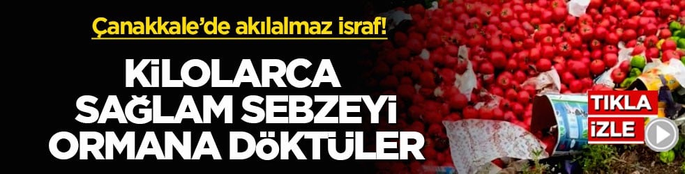 Çanakkale’de akılalmaz israf! Kilolarca sağlam sebzeyi ormana döktüler