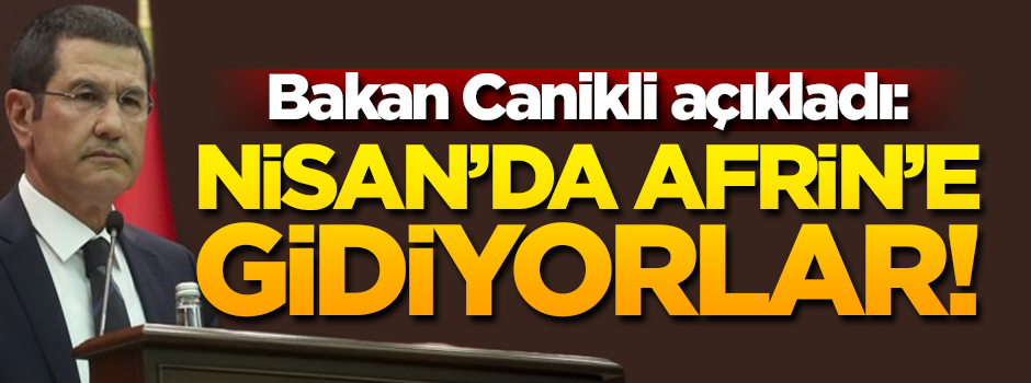 Canikli: Nisan'da Afrin'e gidiyorlar!