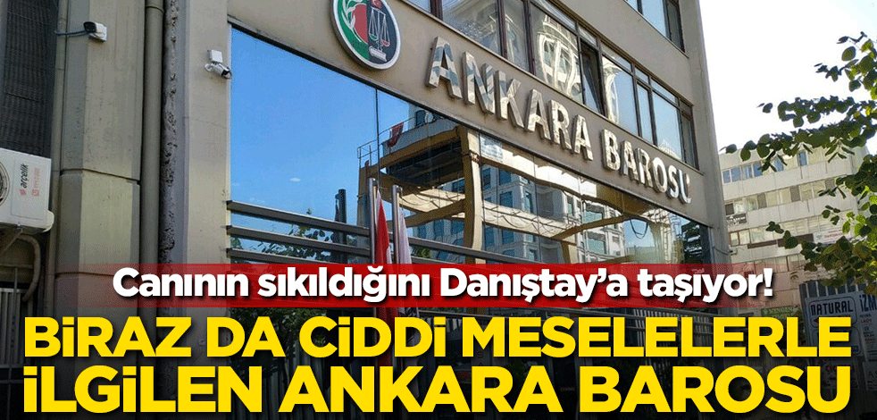Canının sıkıldığını Danıştay’a taşıyor! Biraz da ciddi meselelerle ilgilen Ankara Barosu!