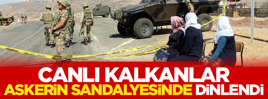 Canlı kalkanlar Mehmetçik'in sandalyesinde dinlendi