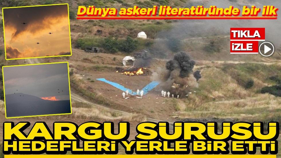 Canlı mühimmatlı toplu İHA saldırısı KARGU sürüsü hedefleri yerle bir etti