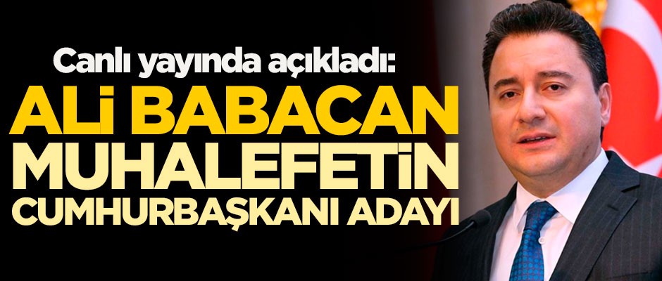 Canlı yayında açıkladı: Erdoğan'ın karşısına Cumhurbaşkanı adayı olarak Ali Babacan'ı çıkaracaklar
