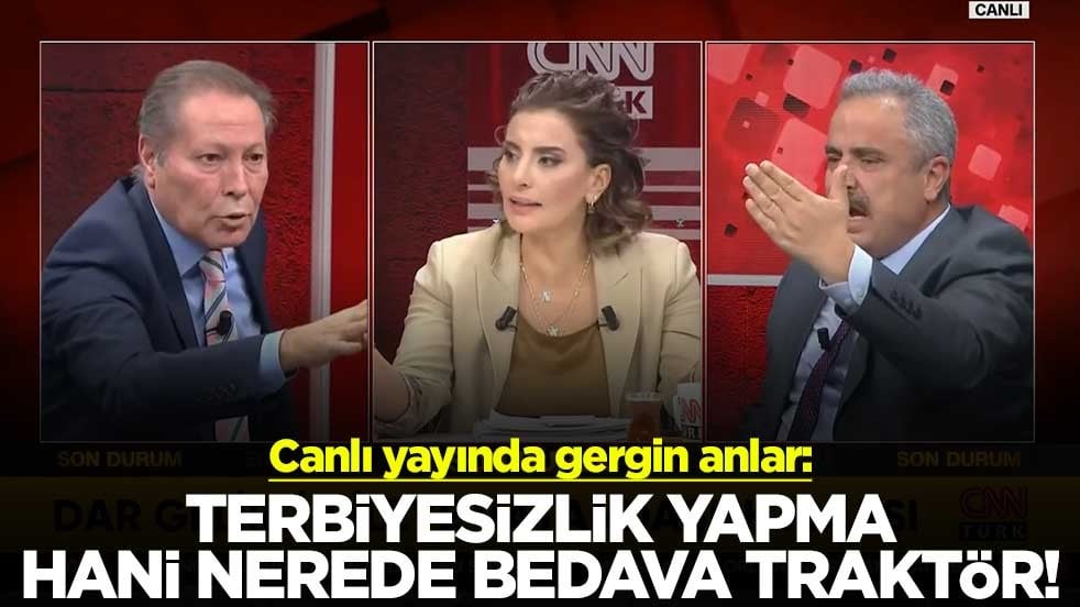 Canlı yayında gergin anlar: Terbiyesizlik yapma hani nerede bedava traktör!