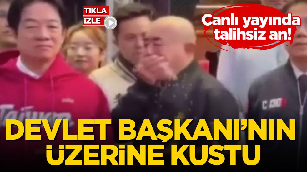 Canlı yayında talihsiz an! Devlet Başkanı’nın üzerine kustu