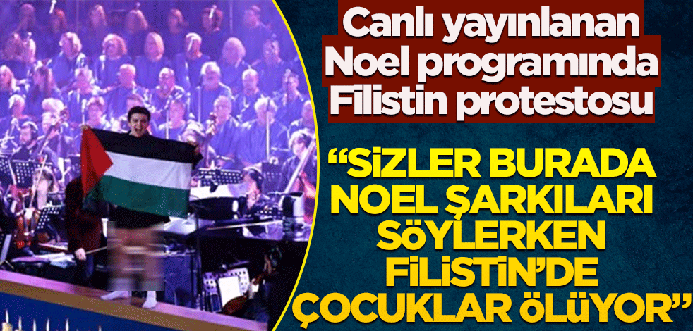 Canlı yayınlanan Noel programında Filistin protestosu! "Sizler burada Noel şarkıları söylerken Filistin'de çocuklar ölüyor"