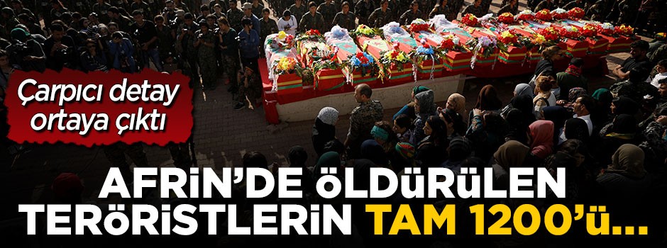 Çarpıcı detay! Afrin'de öldürülen teröristlerin tam 1200'ü...