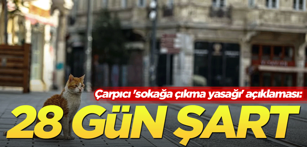 Çarpıcı 'sokağa çıkma yasağı' açıklaması: 28 gün şart
