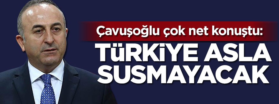 Çavuşoğlu: Herkes sussa bile Türkiye susmayacak