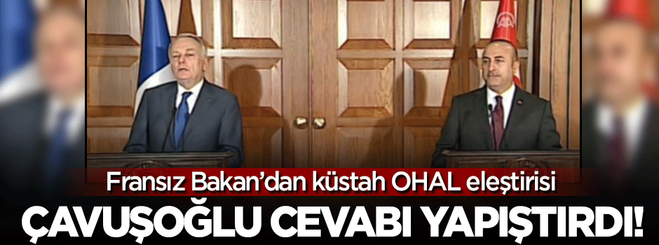 Çavuşoğlu'ndan Fransız Bakan'a OHAL cevabı!