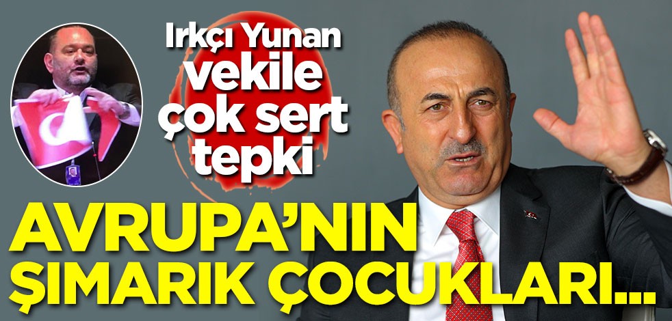 Çavuşoğlu'ndan Türk bayrağını yırtan Yunan vekile sert tepki: Avrupa'nın şımarık çocukları...