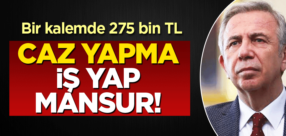 Caz yapma, iş yap Mansur!