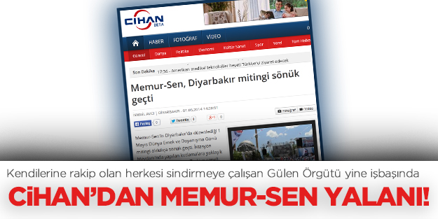 Cemaat'in Cihan'ının Memur-Sen haberi de yalan çıktı