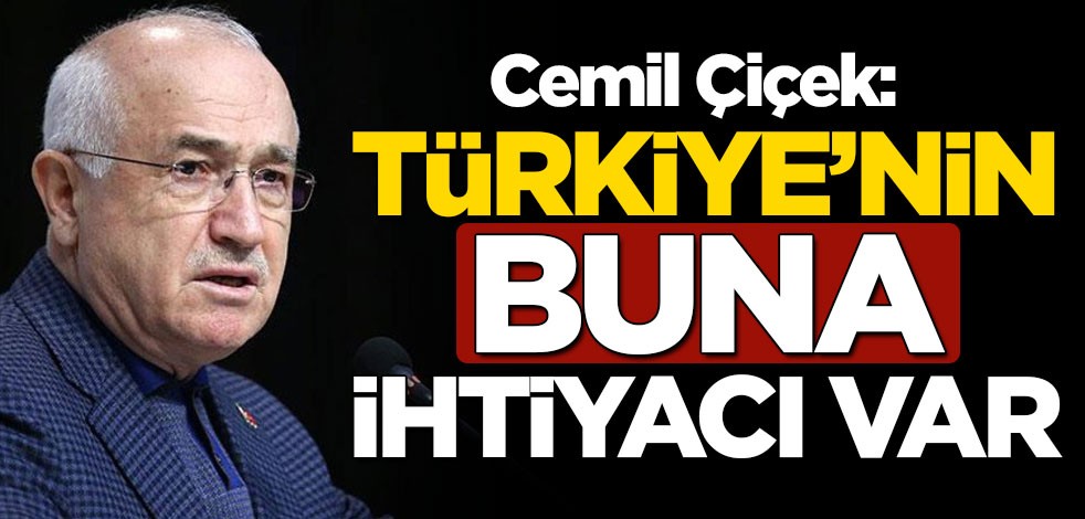 Cemil Çiçek: Türkiye'nin buna ihtiyacı var