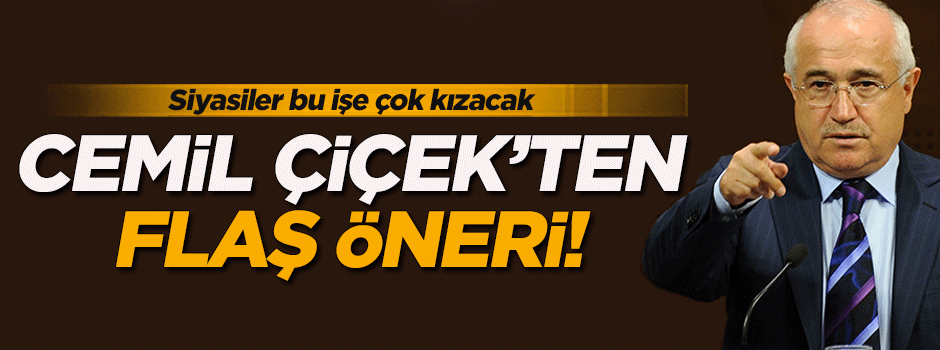 Cemil Çiçek'ten siyasileri kızdıracak öneri!