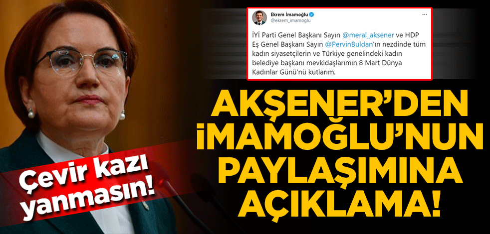 Çevir kazı yanmasın Akşener! İmamoğlu'nun skandalına 'yuvarlak' cevap