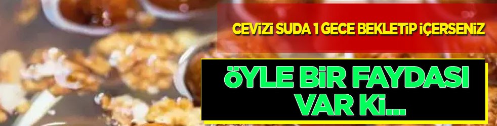 Ceviz suyu içmenin faydaları nelerdir? Cevizi suda 1 gece bekletip içerseniz
