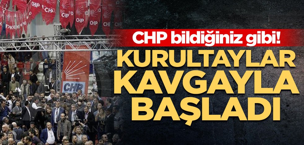 CHP bildiğiniz gibi! Kurultaylar kavgayla başladı