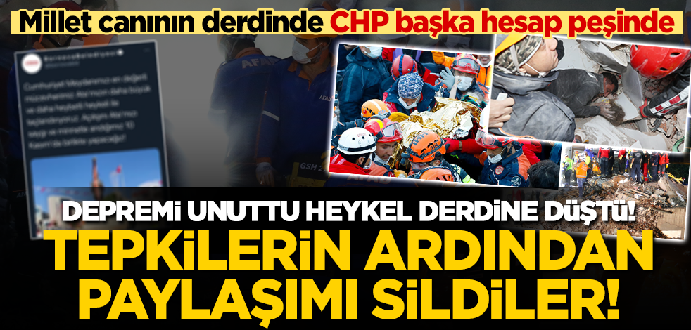 CHP Bornova Belediyesi depremi unuttu, heykel derdine düştü
