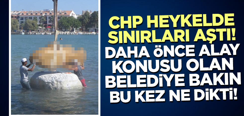 CHP heykelde sınırları aştı! Denizin ortasına 10 tonluk balık heykeli...