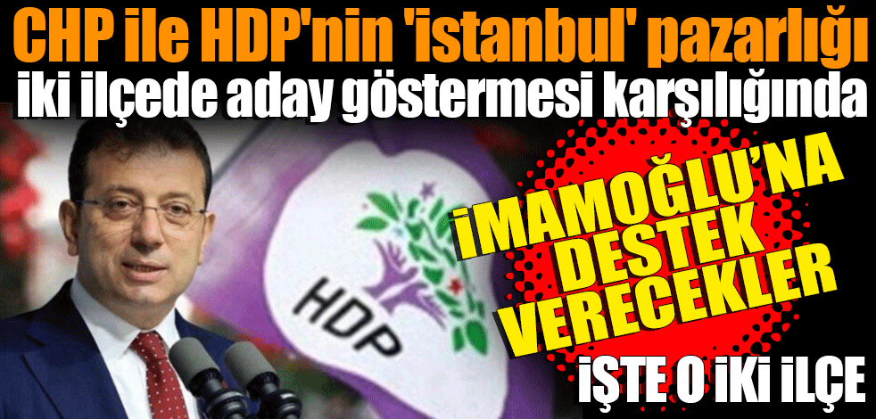 CHP ile HDP'nin 'İstanbul' pazarlığı: İki ilçede aday göstermesi karşılığında Ekrem İmamoğlu'na destek verecekler