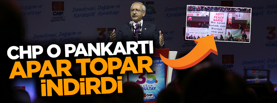 CHP kurultayındaki Kürtçe pankart indirildi