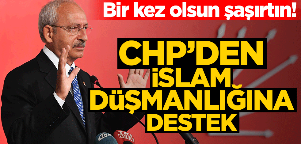 CHP şaşırtmadı! İslam düşmanlığına destek verdiler