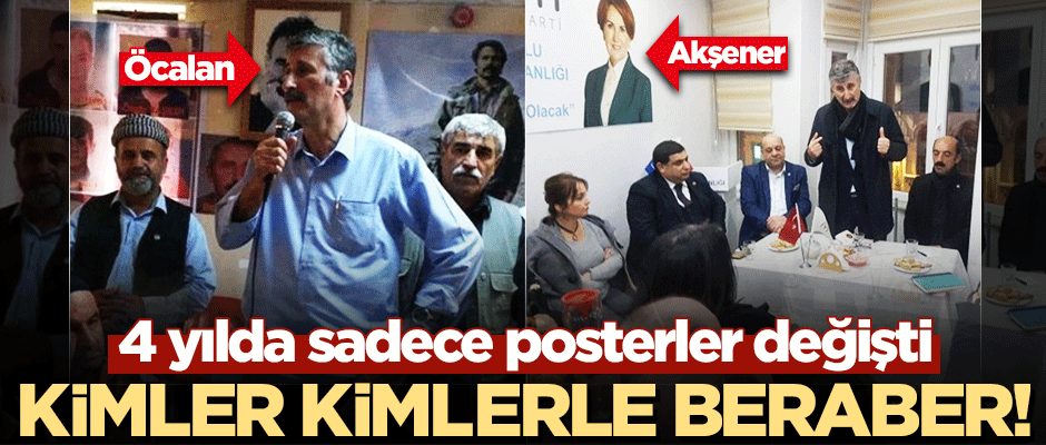 CHP ve İP'in ortak adayı Alper Taş, Öcalan posteri önünde poz vermiş!