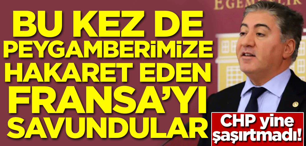 CHP yine şaşırtmadı! Bu kez de Peygamberimize hakaret eden Fransa'yı savundular