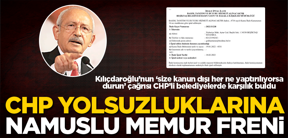 CHP yolsuzluklarına namuslu memur freni