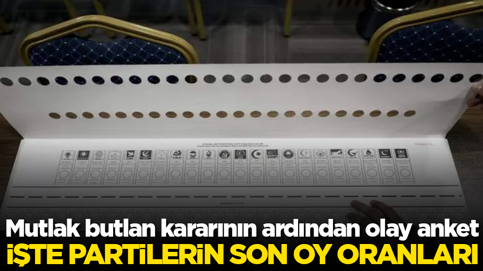 CHP’deki mutlak butlan kararının ardından olay anket! İşte partilerin son oy oranları