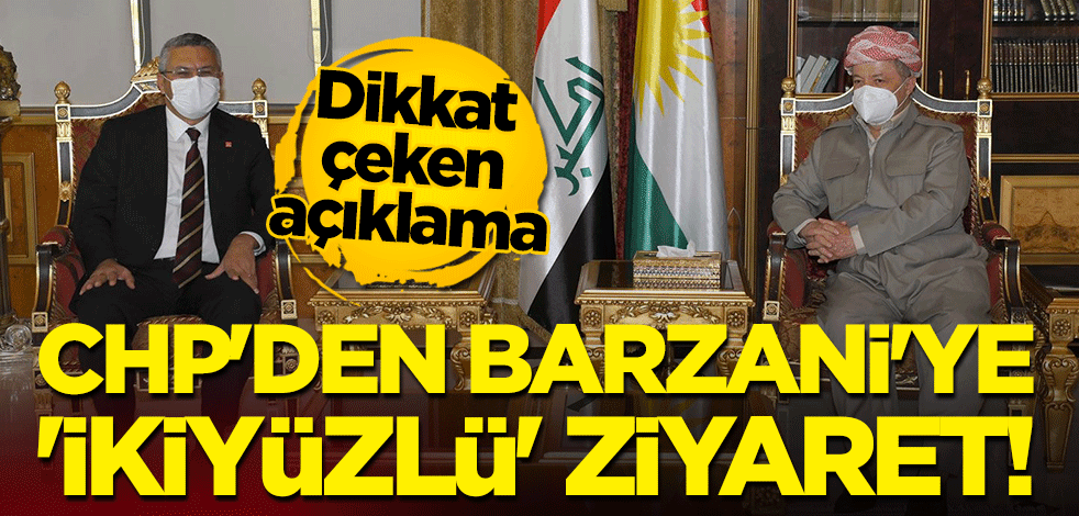 CHP'den Barzani'ye 'ikiyüzlü' ziyaret! Eleştirdikleri bayrağın önünde poz verdiler