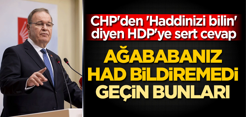 CHP'den 'Haddinizi bilin' diyen HDP'ye sert cevap: Ağababanız had bildiremedi, geçin bunları