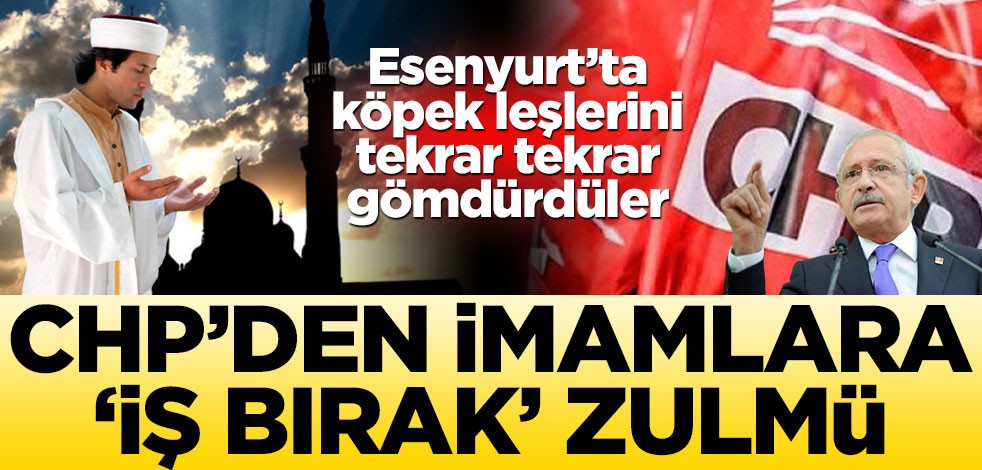 CHP’den imamlara ‘iş bırak’ zulmü! Esenyurt'ta köpek leşlerini tekrar tekrar gömdürdüler