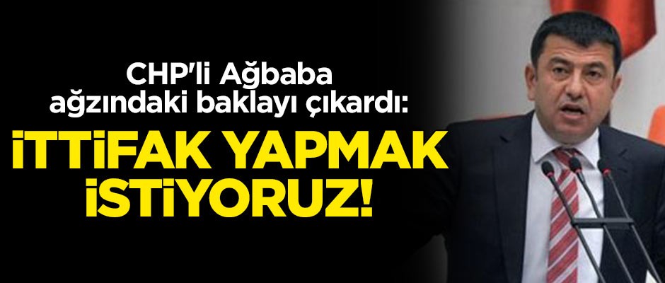 CHP'li Ağbaba ağzındaki baklayı çıkardı: İttifak yapmak istiyoruz