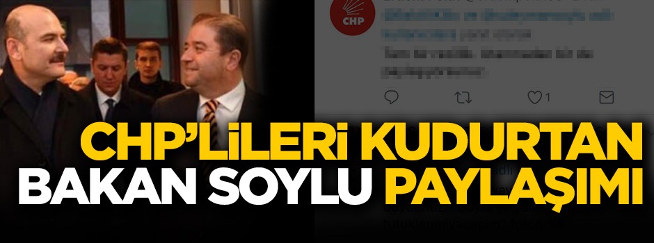 CHP'li başkandan kriz çıkaran Süleyman Soylu paylaşımı