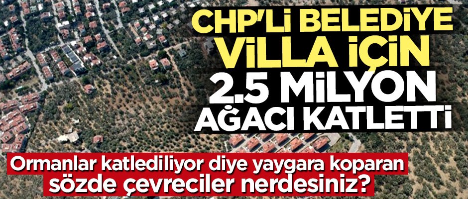 CHP'li belediye villa uğruna 2,5 milyon ağacı katletti