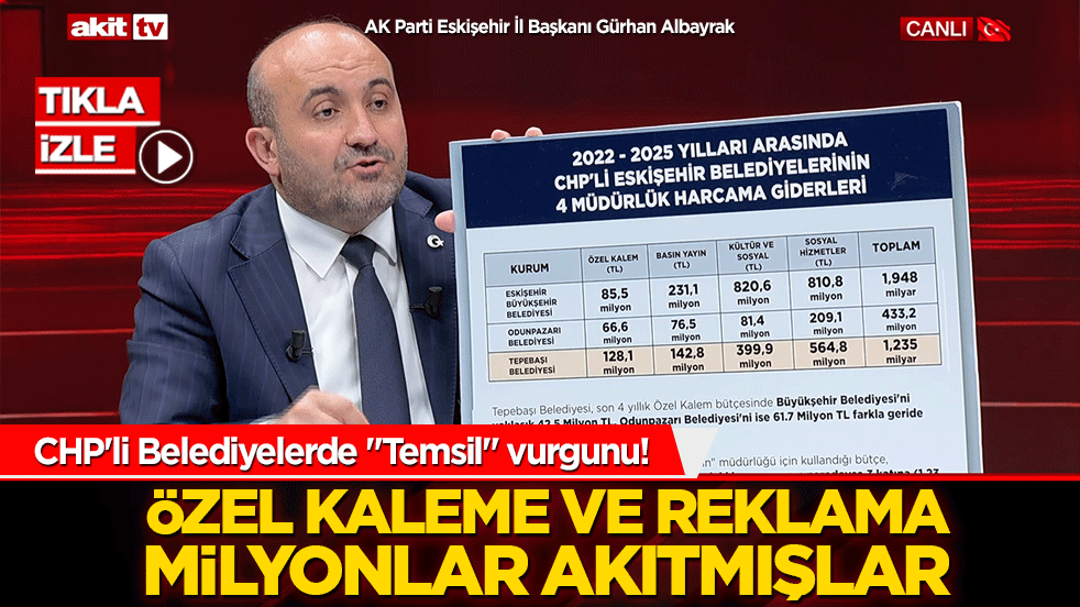 CHP'li Belediyelerde 'Temsil' Vurgunu! Özel Kaleme ve Reklama Milyonlar Akıtmışlar!