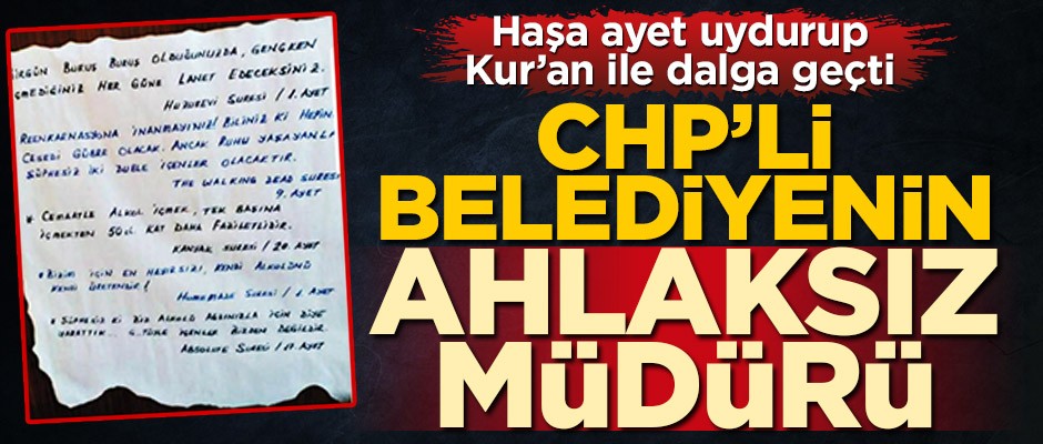 CHP’li belediyenin dinsiz müdürü
