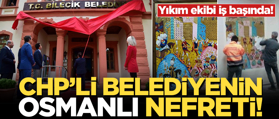 CHP'li belediyenin ilk işi Osmanlı figürlerini kazımak oldu!