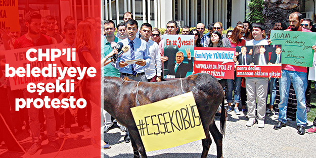 CHP’li belediyeye eşekli protesto