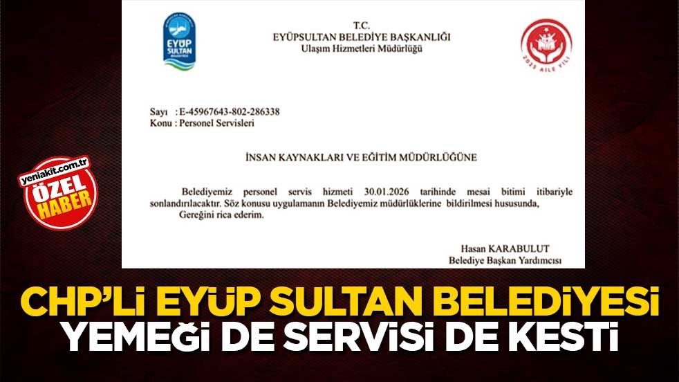 CHP’li Eyüp Sultan Belediyesi yemeği de servisi de kesti
