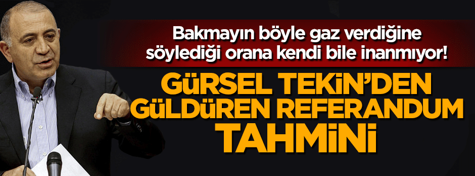 CHP'li Gürsel Tekin'den güldüren referandum tahmini