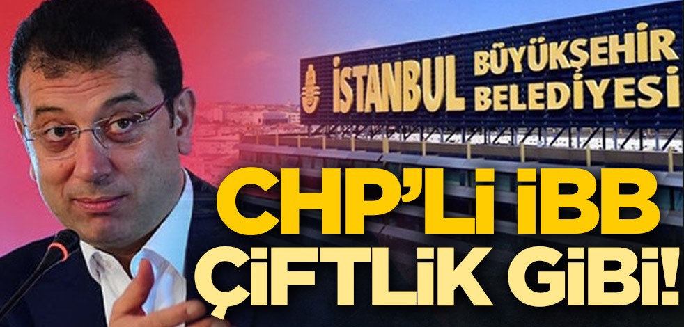 CHP’li İBB çiftlik gibi!