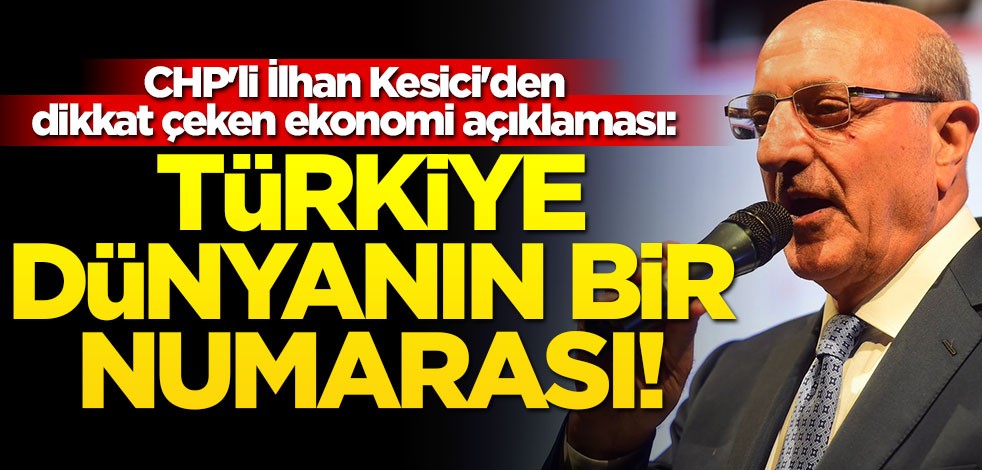 CHP'li İlhan Kesici'den dikkat çeken ekonomi açıklaması: Türkiye dünyanın bir numarası!