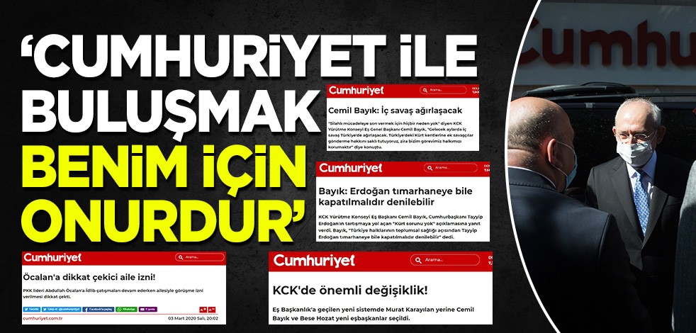 CHP'li Kılıçdaroğlu paçavra Cumhuriyet'i ziyaret etti: 'Cumhuriyet ile buluşmak onurdur' dediği paçavranın bazı haberleri