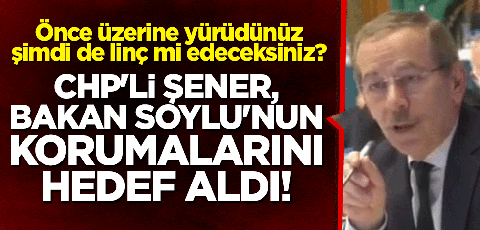 CHP'li Şener, Bakan Soylu'nun korumalarını hedef aldı! Önce üzerine yürüdünüz şimdi de linç mi edeceksiniz?