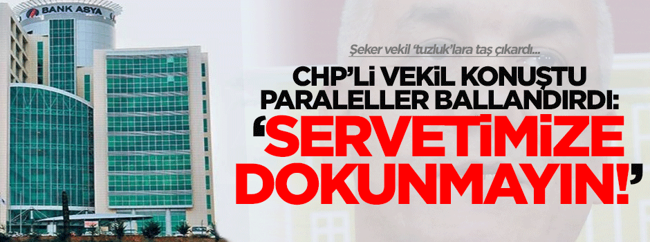 CHP'li vekil konuştu, paraleller ballandırdı: Servetimize dokunmayın!